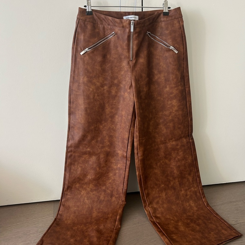 NEW Brown Leather-Look Women's Jeans